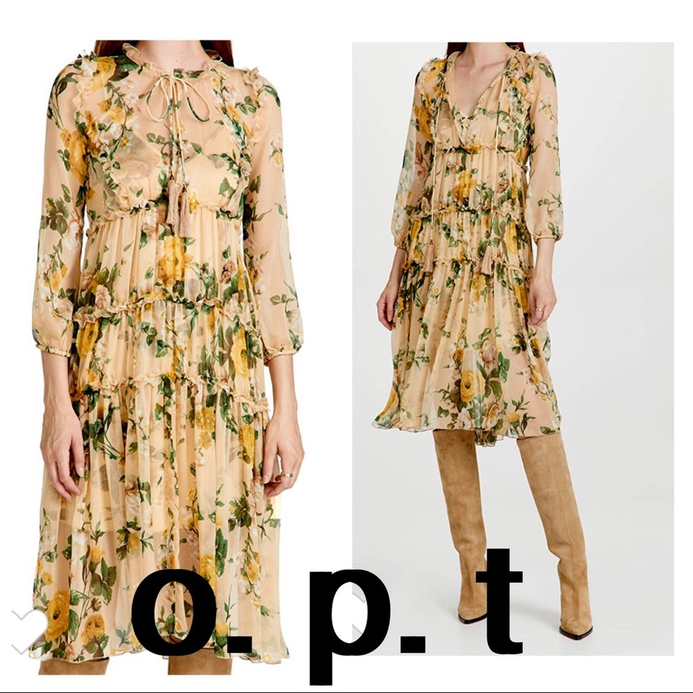 O. p. t Selena dress floral beige size M